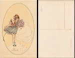 Child with flowers artist card Erna Maison Kurt 1840 * ca.1920