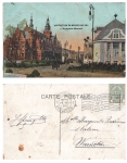 Exposition de Bruxelles 1910 Le Restaurant Allemand Flaggenstempel 23.8.1910