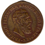 FRIEDRICH III. Deutscher Kaiser König von Preussen Lerne Leiden ohne zu Klagen Medaille 1888
