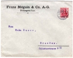 Company perforation on 10 Pfennig Germania company Franz Meguin Dillingen Saar o 8.1.1913