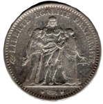 Frankreich 5 Francs 1875 A Herkulesgruppe Silbermünze
