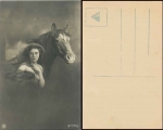 Frau mit Pferdekopf Serienkarte 1010/2, * ca.1910