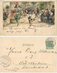 Feminist movement lady in trousers Litho artist card A. Michaelis o 24.8.1898