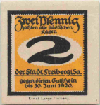 Freiberg Sachsen Notgeldschein 1920