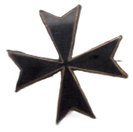 Freikorps Deutschritterkreuz 1. Klasse Miniatur 22mm versilbert und schwarz emailliert