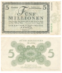 Freital Five million mark voucher August 25, 1923 emergency money