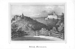 Furstenstein near Waldenburg Silesia Castle and old castle Original lithograph around 1840