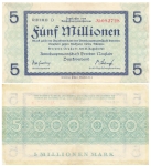 Five million marks Dresden Neustadt district association August 25, 1923