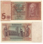 Fünf Reichsmark Hitlerjunge 1. August 1942 RO179a  DEU-220a Rosenberg 179a DEU 220a