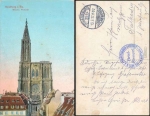 Foot Artillery Regiment 2nd Battery Feldpost 13.3.1917 on postcard Strasbourg Alsace