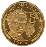 Fussball Europameisterschaft 1992 Schweden Medaille Kung Carl XVI Gustaf