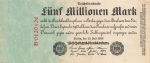 Five million mark Reichsbanknote July 25, 1923 RO94 DEU-106