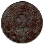 G. & A. TH. Small change replacement stamp 2 Pfennig circa 1920