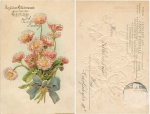 Gänseblümchen Godschnittprägekarte gebr. ca. 1900