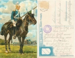 Armee Belge 2eme Regiment des Lanciers Les 3 tenues gebr. 1916Gardereitertag 1922 Künstlerkarte Anton Hoffmann o 1922