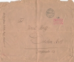 Fee paid red stamp on large letter o Zwonitz October 28, 1945 to Dresden