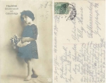 Birthday girl with lilies of the valley Amag61543/6 serial card o 4.6.1916