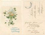 Geburtstag Rosen Prägekarte o ca. 1910