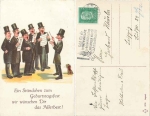 Männerchor mit Hund Geburtstagskarte o 22.1.1932