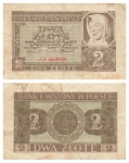 Generalgouvernement Polen 2 Dwa Zlote 1941 Banknote RO580 ZWK-35