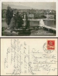 Geneve Ile Rousseau et Pont des Bergues o 5.8.1928
