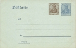 Germania 2 + 3 Pfennig postal stationery German Empire with watermark *