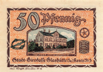 01768 Glashütte Sachsen Notgeldschein 50 Pfennig Deutsche Uhrmacherschule 1921