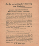 Gleiwitz Upper Silesia Control Committee against Usury Leaflet around 1920
