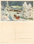 God Jul Neujahr Pferdeschlitten *ca. 1930