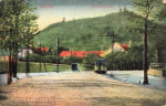 Goerlitz’s Landeskrone with a tram from 1910