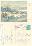 01877 Goldbach district of Bischofswerda country postmark on artist card S Hauffe o 22.12.1961