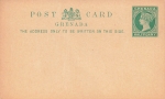Grenada Post Card Halfpenny Victoria postal stationery 1886 *