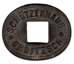Groitzsch Schuetzenhaus token circa 1920