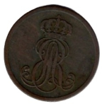 HANOVER 1 Pfennig 1845 B King Ernst August