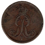 HANOVER 2 Pfennig 1855 B King Ernst August