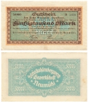 Hamborn Zeche Neumuhl Fifty thousand marks voucher 1923 emergency money