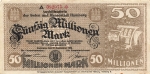 Hamburg Fifty million marks temporary allowance 1923 emergency money