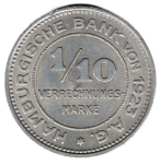 Hamburgische Bank von 1923 AG 1/10 Clearing Stamp