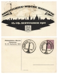 Hanover Philstelist Week 1922 private postal stationery PP61C4 /03 special cancellation September 19, 1922