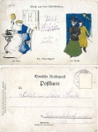 Housework Seamstress Greetings from the future state Spar-Agnes Signed E.Edel gebr. circa 1900