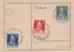 Heinrich von Stephan Michel 963 964 auf 12 Pfennig Ganzsache Sonderstempel Leipzig 3.9.1947 ​​​​​​​450 Jahre Messe-Privileg