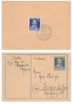 Heinrich von Stephan Michel 964 auf Ganzsache Sonderstempel Frühjahrs Messe Passau 4.6.1947