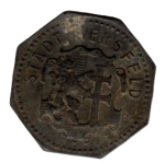 Hersfeld town small change replacement stamp 5 pfennig emergency coin