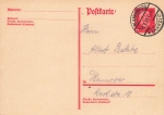 Hindenburg 15 Pfennig postal stationery o Blankenburg 3.3.1933 date stamp