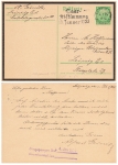 Hindenburg 5 Pfennig postal stationery with mourning ribbon P233 o Leipzig 4.1.1935 advertising stamp for the Saar vote
