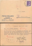 SBZ blackening OPD Chemnitz AP 785 6 Pfg Hitler on postcard fee paid stamp from Chemnitz 7/18/1945 to Meissen