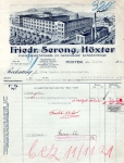 Höxter paper factory Friedr. Serong letterhead with factory view 1921