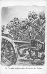 Galloping artillery near Metz artist card *around 1915