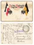 There is power in unity Patriotic card Censorship stamp Verified o Budweis May 12, 1915