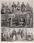 Japan traditional costume lithograph by Henry Winkle around 1850